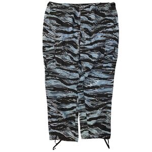 Blue Tiger Stripe Camo Cargo Pants Mens XL Regular Tactical Military BDU Blue